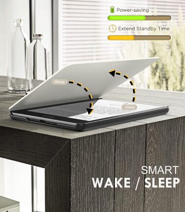 Чохол MoKo для Kindle Paperwhite 12th Gen (2024) та Kindle Colorsoft Signature Edition (2024), PU-захист, авто-сон/пробудження, PC-кришка, квітковий дизайн на білому тлі