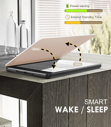 Чохол MoKo для Kindle Paperwhite 12th Gen 2024 та Kindle Colorsoft Signature Edition 2024, PU шкіра, авто-сон/пробудження, сірий ліс (kirschbogen)