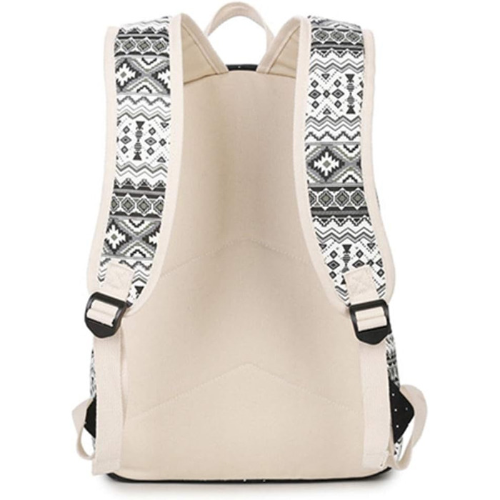 Жіночий/Дівчачий рюкзак у стилі vintage з кольоровими смужками. Чорний канвасний рюкзак для підліток, дівчат та студентів