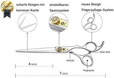 Професійна ножиця для грумінгу собак Dream Reach, 7 дюймів, пряма, з нержавіючої сталі 440C, для собак та котів