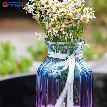 Скляна ваза OFFIDIX з градієнтом кольору, багатокольорова, геометричний дизайн, для весілля, подій, декору, квіткових композицій, офісу або дому