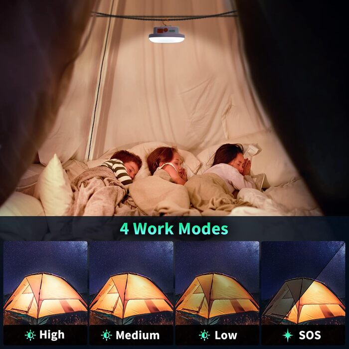 Abcidy 2500 Lumen LED Camping Lantern Tent Light Rechargeable, 7200mAh 30W Camping Lantern Dimmable, Portable Electronic Lantern for Power Outages, Outdoors, Emergency, Reading While Hiking…