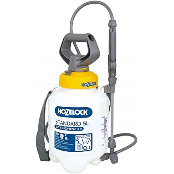 Обприскувач HOZELOCK Standard 5 л, для водних розчинів, інсектицидів, фунгіцидів, гербіцидів, добрив, з 20-см штангою
