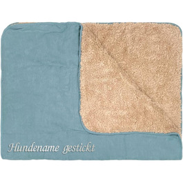 Персоналізований килимок для собак з іменем, килимок для домашніх тварин для собак та котів, 4 кольори, м'який двосторонній килимок з штучним хутром (Блакитний)