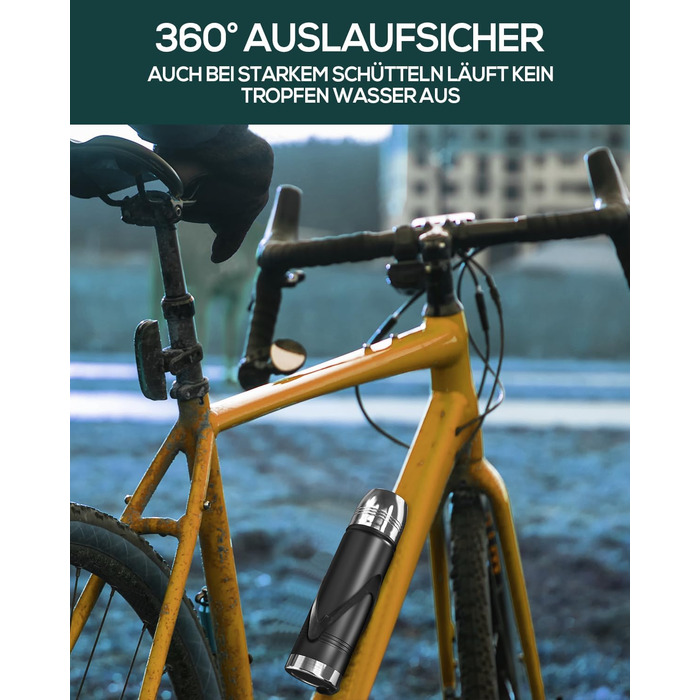 Термокружка-термос з нержавіючої сталі, 500 мл, 350 мл, подвійні стінки, без BPA, для спорту та відпочинку (Чорний)
