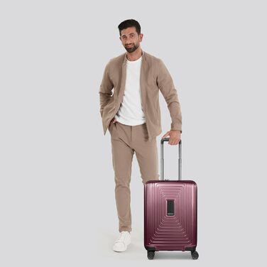 REDOLZ Trolley великий, жорсткий, 52x34x77 см, розширюється до 140 л, 4.4 кг, Aubergine Metallic | Kabinen Trolley+ (55 см)