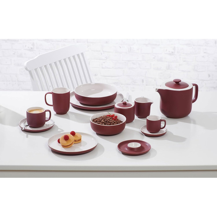 Ritzenhoff & Breker Teapot Jasper, Stoneware, 1.4 Liters, Teapot/Coffee Pot in a modern trendy color, matte glaze & soft-touch feel, Berry