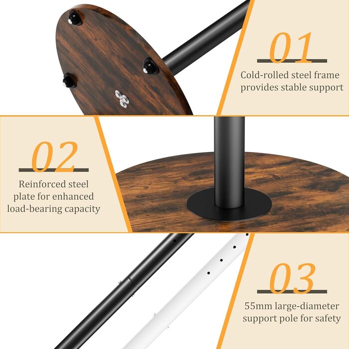 Підставка для телевізора Unho з регульованою висотою та коліщатками, для екранів 40-75 дюймів, VESA 600x400 мм, до 50 кг (Чорний)