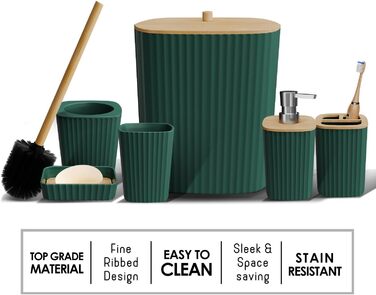 Набір аксесуарів для ванної кімнати Clara Clark Bad-Set Hunter Green (6 предметів)