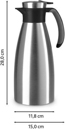 Термос Emsa Soft Grip, 1 л, нержавіюча сталь, 12 год гаряче + 24 год холодне, без витоку, неслизький, чорний