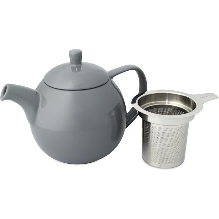FORLIFE Curve Teapot with Infuser, 625 ml 24-Ounce / 710 ml (Gray)