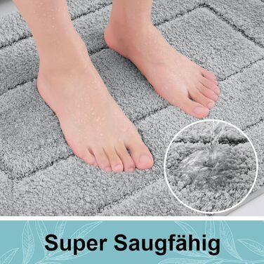 Килимок для ванної кімнати Homaxy з мікрофібри, неслизький, 40x60 см, сірий