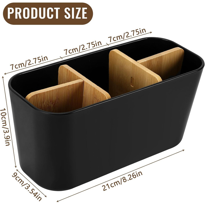 Підставка для зубних щіток з дерев'яними перегородками, електрична, для зубних щіток та 5 слотів, універсальна, для ванної кімнати