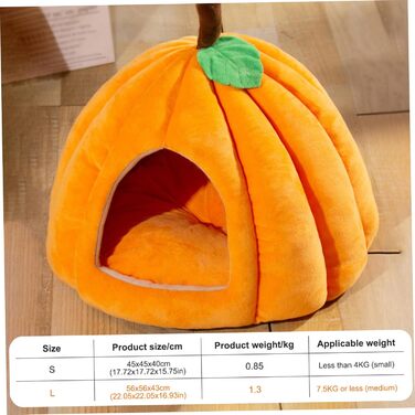 Кішка Будиночок-Печера для котів у формі гарбуза, теплий та м'який, для дому, (L)