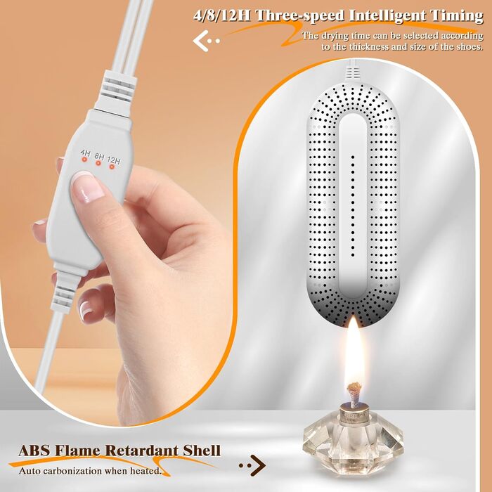 Електричний сушильник для взуття NZQXJXZ з таймером, швидкий сушильник для рукавичок та черевиків, видаляє запахи та антибактеріальний (EU-штекер)