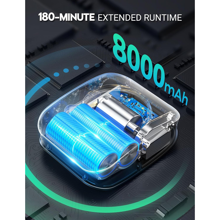 Портативний душ Docusvect 8000mAh з підзарядкою, 5 режимів напору, водонепроникний IPX8 для кемпінгу та душу на природі