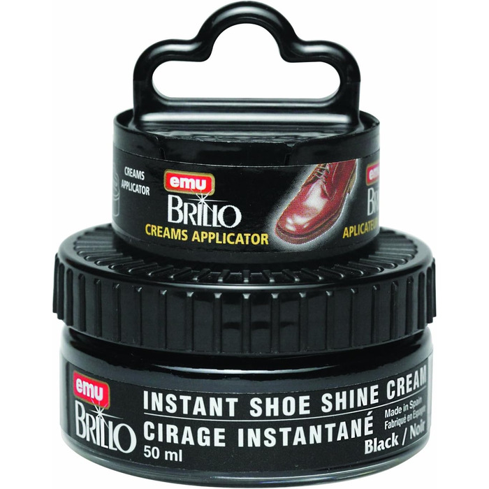 Moneysworth & Best Instant Shoe Shine Cream Kit with Applicator, Black, 50 ml