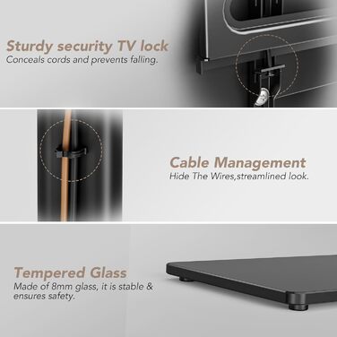 Adjustable Swivel TV Floor Stand for 27-65 inch Flat & Curved TVs - Universal White TV Stand (Supports up to 35kg)