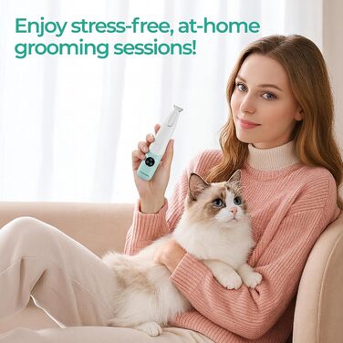 Професійний тример для собак, котів та інших тварин BarberBoss QR-9001 з LED-дисплеєм, безшумний, USB-зарядка, для грумінгу обличчя