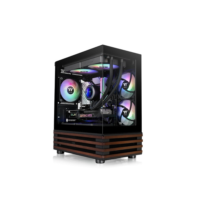 Корпус ПК Thermaltake TG ARGB View 170 Wood Black – Micro-Tower, Tempered Glass, 3x120mm ARGB, Підтримка 240/280mm радіатора