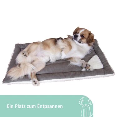 Подушка для собак та котів Kerbl Cleo, 2 шт., сіра, 48 x 29 x 3 см, м'який плюш/велюр, для переносок