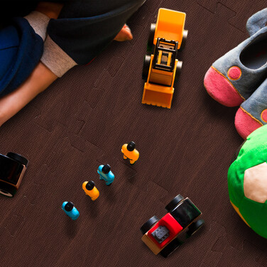 Relaxdays Wood-Look Floor Protection Mats - 9 Piece Set