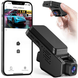 Відеореєстратор Veement Dashcam Auto: 2.5K+1080p, міні камера, нічне бачення, G-сенсор, паркувальний режим, 32GB карта, чорний
