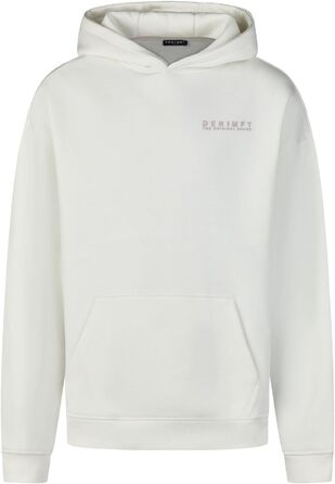 Чоловічий худі оверсайз DENIMFY DFMaxim з принтом, біле-бежеве (Offwhite-ash Beige), розмір 4XL, високоякісна бавовняна суміш