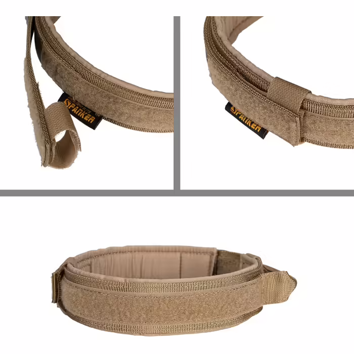 EXCELLENT ELITE SPANKER Tactical Dog Collar Nylon Adjustable Training Collar Heavy Duty Metal Buckle with Control Handle for Medium and Large Dogs with Patches (COB-L)
