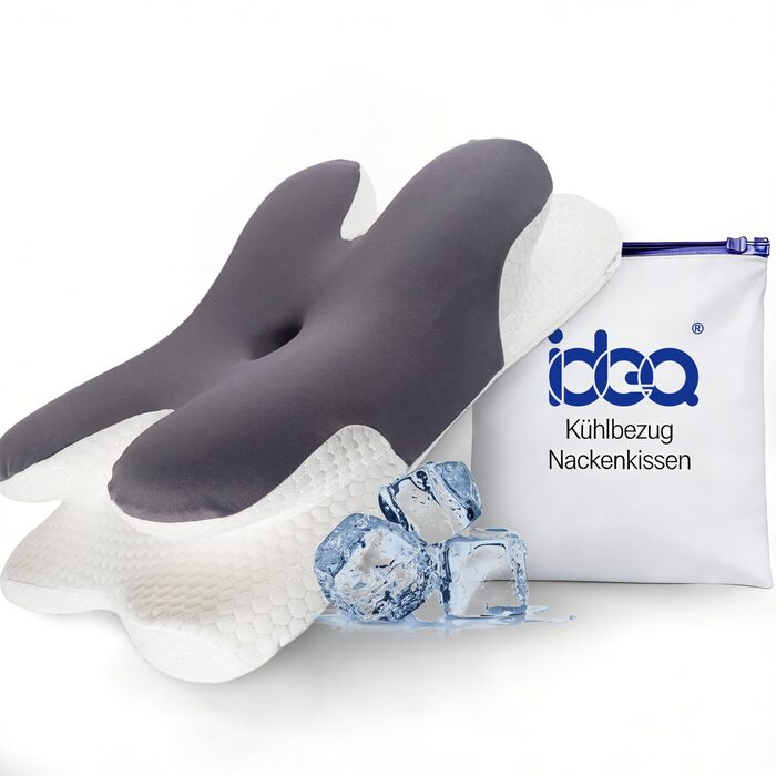 Подушка для шиї IDEA: ортопедична, з memory foam, для дорослих, проти болю в шиї, 62x40x9/11 см