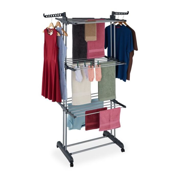 Rolling Clothes Drying Rack - Tower Design