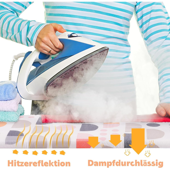 Чохол для прасувального столу Pottwal Neu Premium, коричневий півколо, 30-35см x 108-115см (M), для прасування з парою