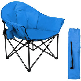 Крісло для кемпінгу High Point Sports Moon XXL - розкладне, для відпочинку, до 150 кг, блакитне