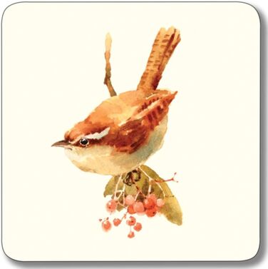 Napkin rings with garden bird motif, melamine, assorted set of 2, 6 pieces