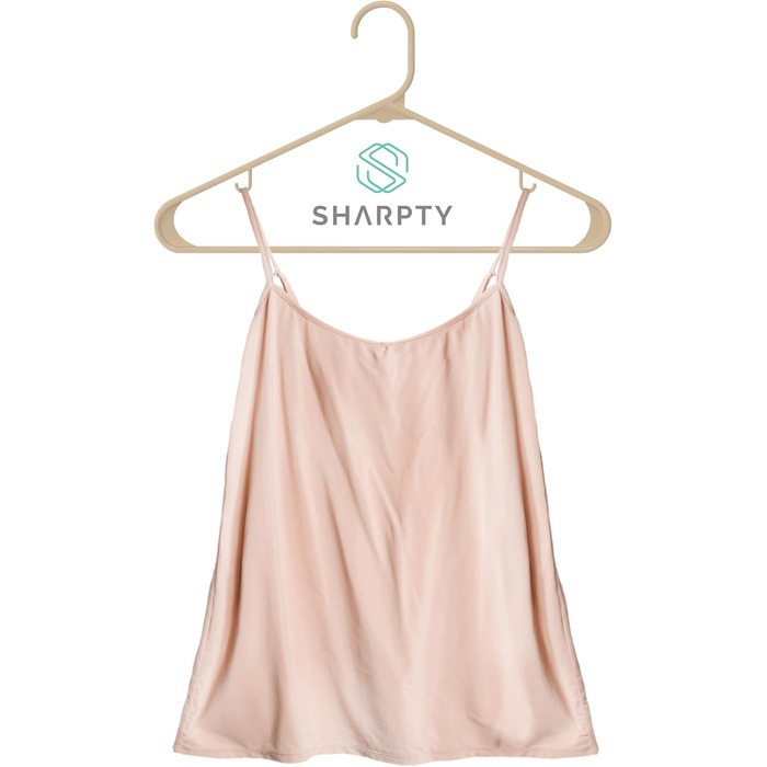 Плечики для одягу Sharpty з пластику (50 шт.) – для шафи, пальто, сорочок, міцні, економія місця, бежевий, 60 см