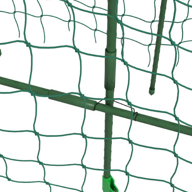 Outsunny Climbing Plant Trellis Support, Adjustable Obelisk, Plant Grid with Net, Plant Frame Steel Green 43 x 182 x 183 cm for Garden Balcony