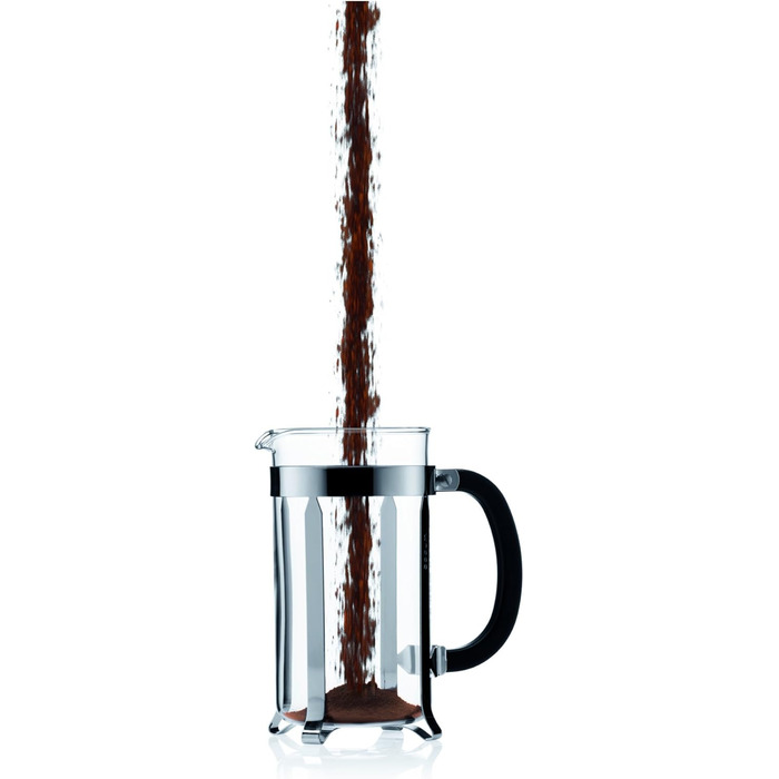 Френч-прес Bodum Chambord 1 л глянцевий + набір склянок Pavina 6 шт подвійні стінки 0,35 л