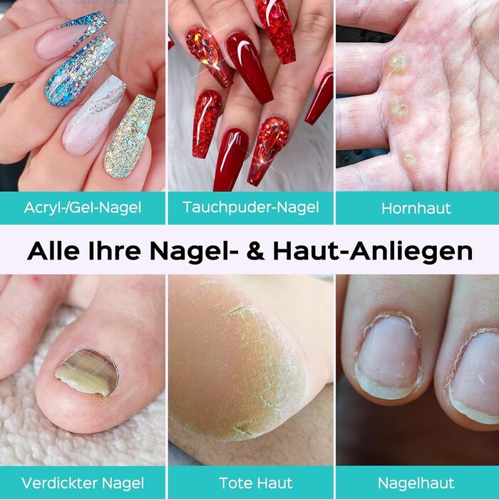 Електричний фрезер для нігтів Coslus: 20000 об/хв, регулювання швидкості та напрямку, манікюр та педикюр, набір для шліфування гелю та акрилу (фіолетовий)