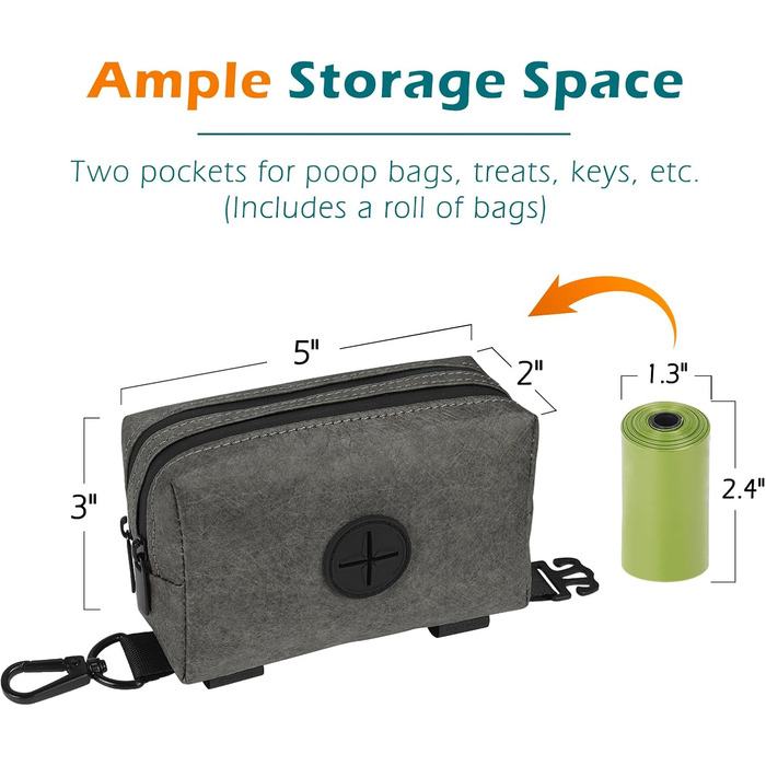 Диспенсер для збору відходів тварин PetBonus: водонепроникний контейнер для собачих екскрементів з 15 пакетиками (сірий)