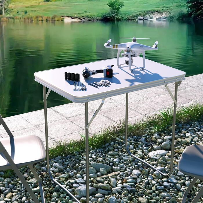 Складний туристичний стіл Lucn 60 см - портативний та складаний столик для пікніка, саду, балкону, кухні, ринку, роботи. 2 висоти: 20/56 см, розмір 80 см