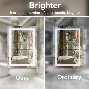 Дзеркало для ванної кімнати Sanitemodar LED 50x70 см з підсвічуванням, протизапотівальне, з сенсорним вимикачем