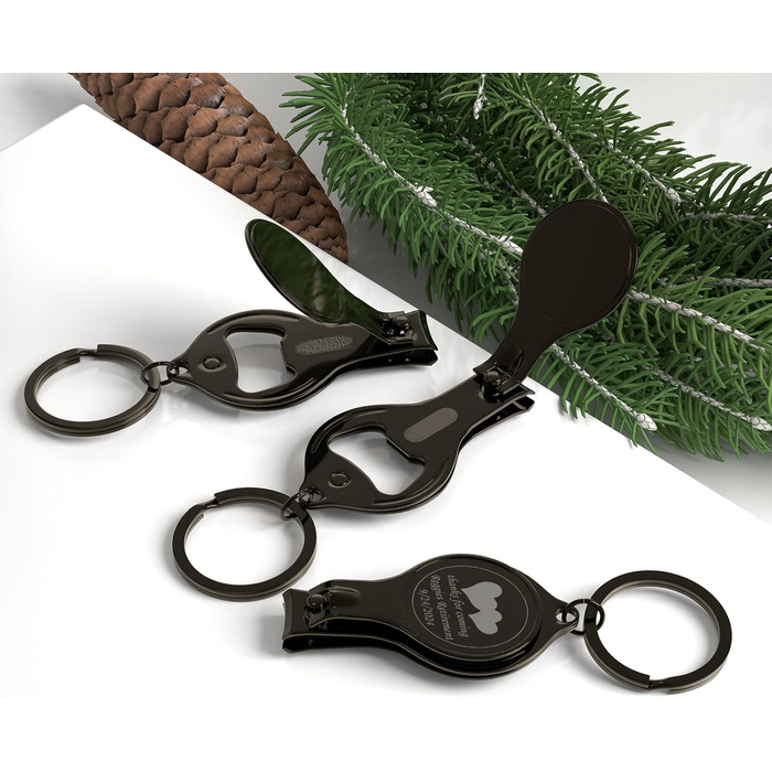 60 Pieces Personalized 4-in-1 Multifunction Bottle Opener, Black Nail Clipper, Wedding Favors, Brewery, Private, Customized, Multi-Tool Gifts for Men.
