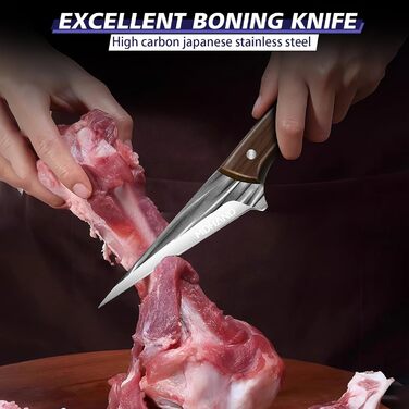 Набір ножів кухонних MDHAND 14 предметів з чохлом, сталь High Carbon, для кухні, кемпінгу, BBQ (смугастий)