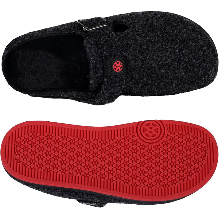 Тапочки халатні для дому Sisttke, чорні, унісекс, зимові, з змінним устілком (39 EU)