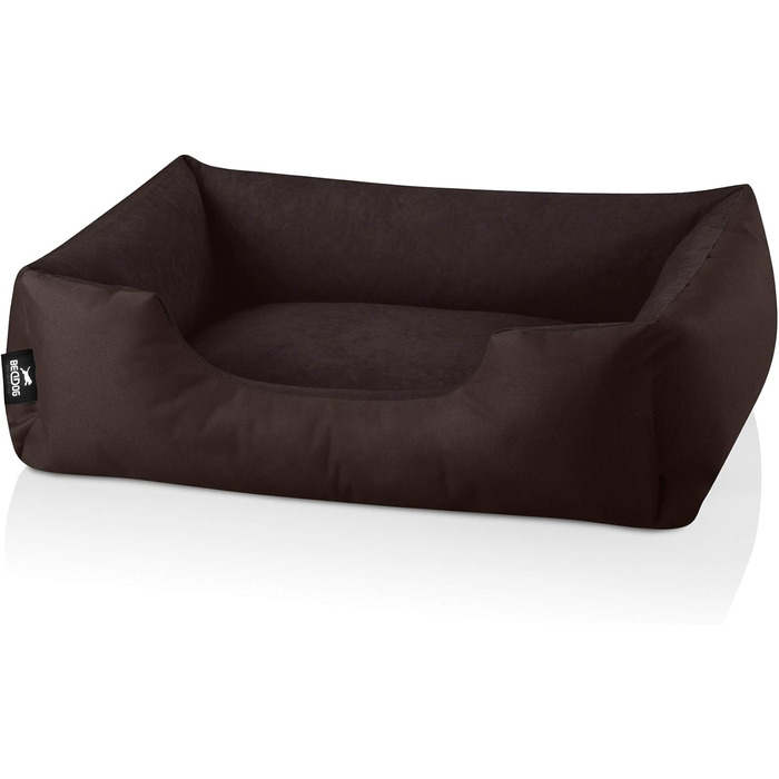 Ліжко для собак BedDog Zara, м'яке собаче ліжко з знімним, пральним чохлом, корзина для собак, диванчик для собак, для маленьких собак, S (70 x 55 x 18 см, CHOCOLATE (коричневий))