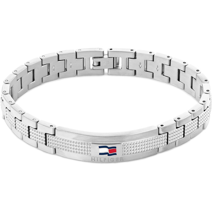 Браслет на руку Tommy Hilfiger для чоловіків з нержавіючої сталі. Доступний у чорному або сріблястому кольорі