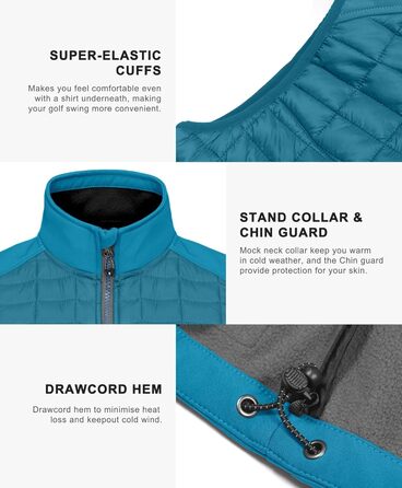 Little Donkey Andy Легка пухова жилетка для чоловіків, тепла безрукавка, outdoor-куртка для піших прогулянок, подорожей та бігу (S, Павіно-блакитний)