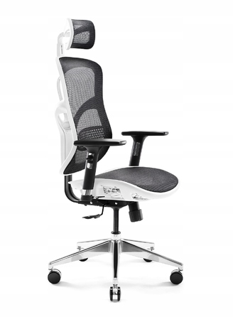 Ергономічне офісне крісло Diablo Chairs V-Basic до 150 кг, чорно-біле