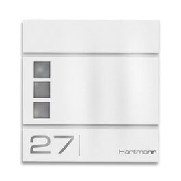 Поштова скринька Metzler Cube антрацит RAL 7016 з лазерним гравіюванням адреси та номера будинку. Скринька настінна з відділенням для газет та вікном, розмір 37x37x10.5 см