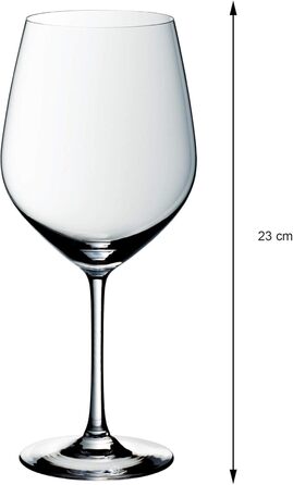 Набір келихів для вина WMF Easy Plus Бордовий, 6 штук, 700 мл, кришталеве скло, придатні для миття в посудомийній машині, прозорі